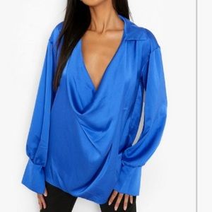 New blue silky shirt